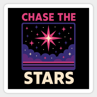 Chase the Stars – Retro Cosmic Motivation Artwork Magnet